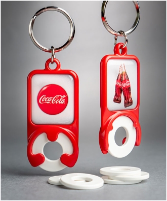 Keyrings with a token 
COCA-COLA